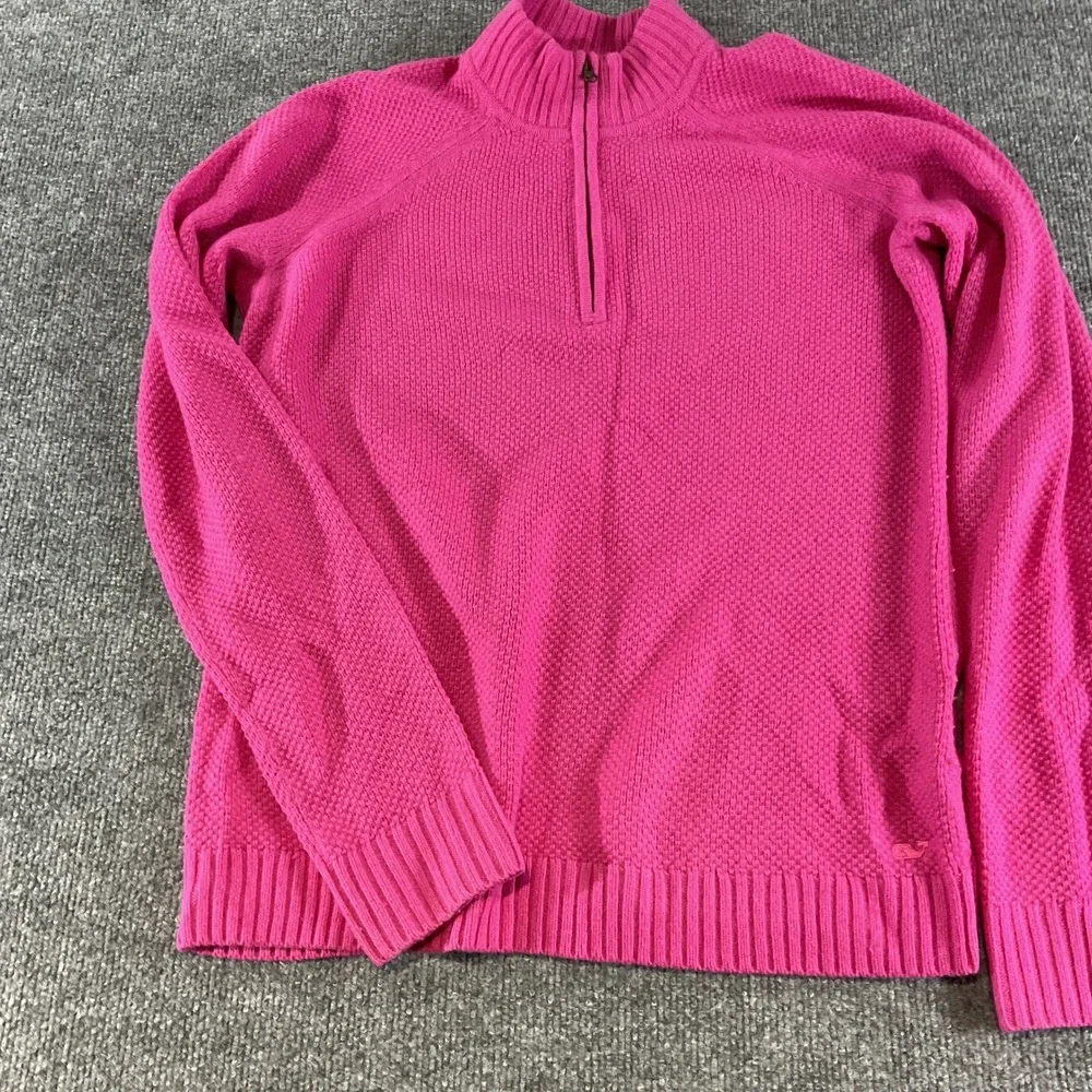 Vineyard Vines Pink Wool Cashmere Blend Quarter Zip Sweater Womens Medium